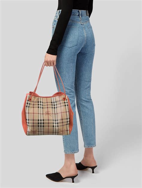 BURBERRY Haymarket Check Small Knots Canterbury Tote 